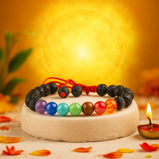 7 Chakra with Lava Bracelet
