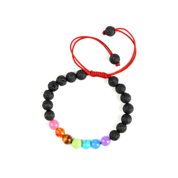 7 Chakra with Lava Bracelet