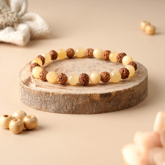 Rudraksha & Yellow Aventurine Quartz Bracelet