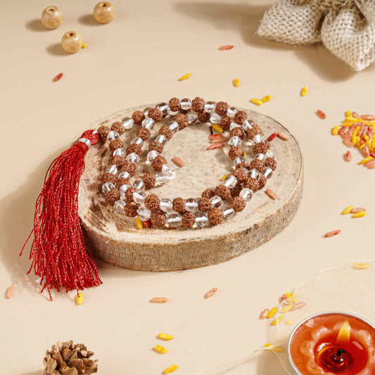Rudraksha & Sphatik (Quartz) Mala