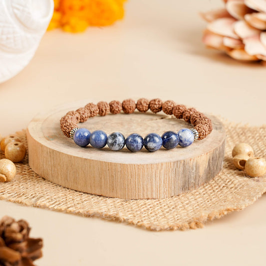Rudraksha & Lapis Lazuli Bracelet