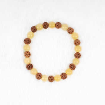 Rudraksha & Yellow Aventurine Quartz Bracelet