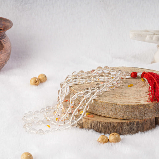 Natural Sphatik (Quartz) Mala
